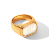 Wholesale Women's Geometric Stainless Steel Electroplated Cast Rings 18K Gold Nonfading Jewelry Accessories