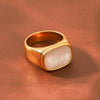 Wholesale Women's Geometric Stainless Steel Electroplated Cast Rings 18K Gold Nonfading Jewelry Accessories