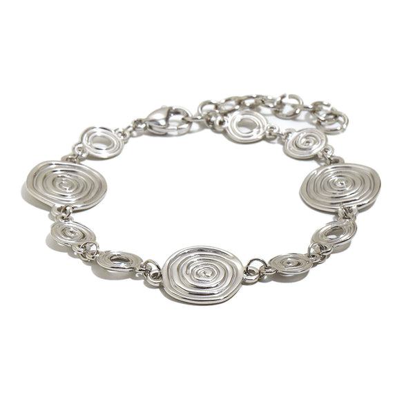 Wholesale Women's Geometric Stainless Steel Electroplated Conch Fossil Bracelet Retro Highend Hand Jewelry