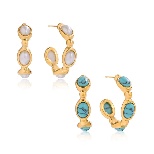 Wholesale Women's Geometric Stainless Steel Electroplated Cring Earrings