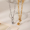 Wholesale Women's Geometric Stainless Steel Electroplated Cross Chain Pendant Necklace