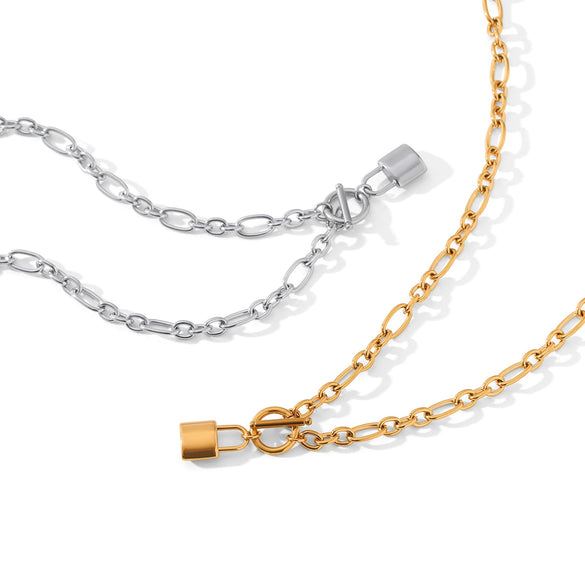 Wholesale Women's Geometric Stainless Steel Electroplated Cross Chain Pendant Necklace
