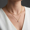 Wholesale Women's Geometric Stainless Steel Electroplated Cross Chain Square Stone Necklace
