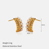 Wholesale Women's Geometric Stainless Steel Electroplated Cshaped Earrings Luxury Jewelry