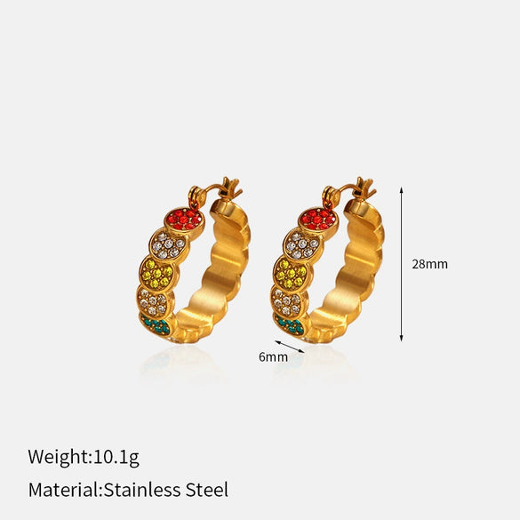 Wholesale Women's Geometric Stainless Steel Electroplated Cshaped Earrings Luxury Jewelry