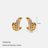 Wholesale Women's Geometric Stainless Steel Electroplated Cshaped Earrings Luxury Jewelry