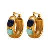 Wholesale Women's Geometric Stainless Steel Electroplated Cshaped Earrings Luxury Jewelry