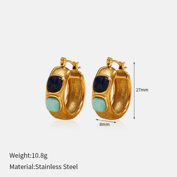Wholesale Women's Geometric Stainless Steel Electroplated Cshaped Earrings Luxury Jewelry