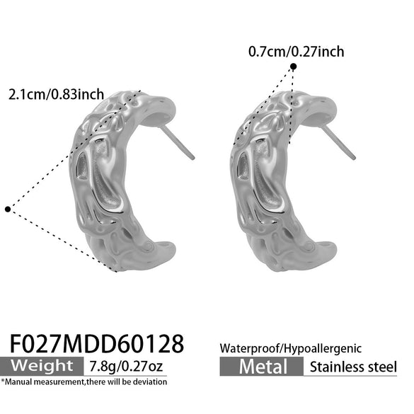 Wholesale Women's Geometric Stainless Steel Electroplated Cshaped Earrings Niche Design