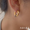 Wholesale Women's Geometric Stainless Steel Electroplated Cshaped Earrings