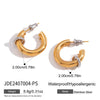 Wholesale Women's Geometric Stainless Steel Electroplated Cshaped Earrings