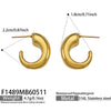 Wholesale Women's Geometric Stainless Steel Electroplated Cshaped Minimalist Open Earrings