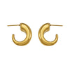 Wholesale Women's Geometric Stainless Steel Electroplated Cshaped Minimalist Open Earrings