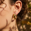 Wholesale Women's Geometric Stainless Steel Electroplated Cshaped Minimalist Open Earrings