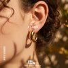 Wholesale Women's Geometric Stainless Steel Electroplated Cshaped Minimalist Open Earrings