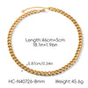 Wholesale Women's Geometric Stainless Steel Electroplated Cuban Chain Necklace And Bracelet Jewelry