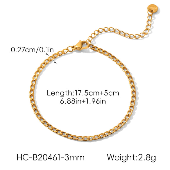 Wholesale Women's Geometric Stainless Steel Electroplated Cuban Chain Necklace And Bracelet Jewelry