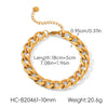Wholesale Women's Geometric Stainless Steel Electroplated Cuban Chain Necklace And Bracelet Jewelry