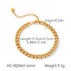 Wholesale Women's Geometric Stainless Steel Electroplated Cuban Chain Necklace And Bracelet Jewelry