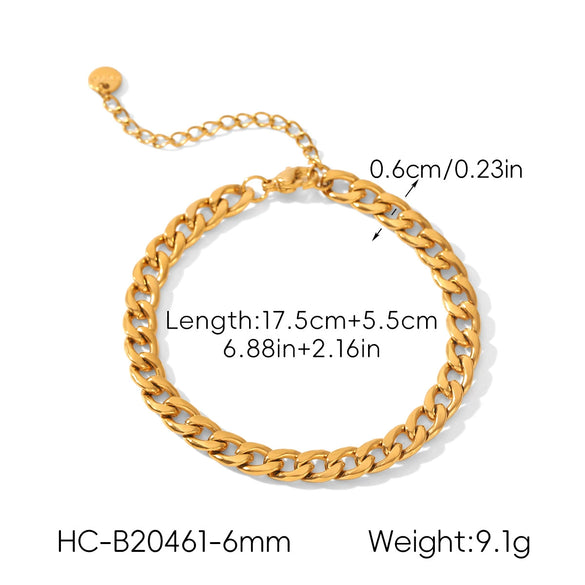 Wholesale Women's Geometric Stainless Steel Electroplated Cuban Chain Necklace And Bracelet Jewelry
