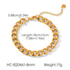 Wholesale Women's Geometric Stainless Steel Electroplated Cuban Chain Necklace And Bracelet Jewelry