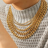 Wholesale Women's Geometric Stainless Steel Electroplated Cuban Chain Necklace And Bracelet Jewelry