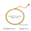 Wholesale Women's Geometric Stainless Steel Electroplated Cuban Chain Necklace And Bracelet Jewelry