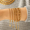 Wholesale Women's Geometric Stainless Steel Electroplated Cuban Chain Necklace And Bracelet Jewelry