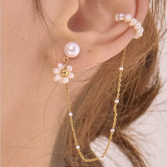 Wholesale Women's Geometric Stainless Steel Electroplated Cut Out Ear Clip Earrings