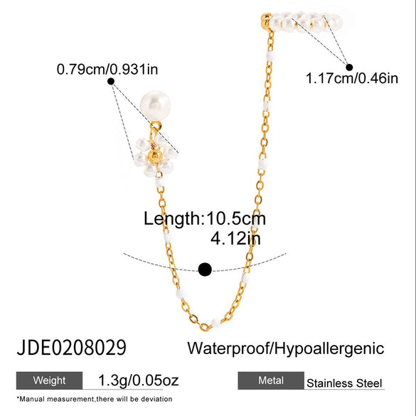 Wholesale Women's Geometric Stainless Steel Electroplated Cut Out Ear Clip Earrings