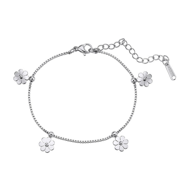 Wholesale Women's Geometric Stainless Steel Electroplated Daisy Bracelet Jewelry With Original Design