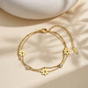 Wholesale Women's Geometric Stainless Steel Electroplated Daisy Stacking Bracelet