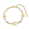Wholesale Women's Geometric Stainless Steel Electroplated Daisy Stacking Bracelet