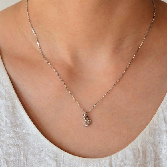 Wholesale Women's Geometric Stainless Steel Electroplated Denim Series Clavicle Chain Necklace