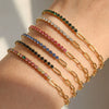 Wholesale Women's Geometric Stainless Steel Electroplated Diamondencrusted Bracelet