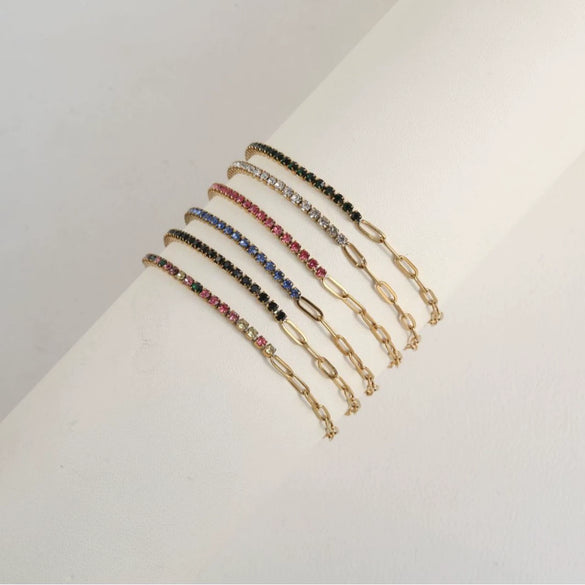 Wholesale Women's Geometric Stainless Steel Electroplated Diamondencrusted Bracelet