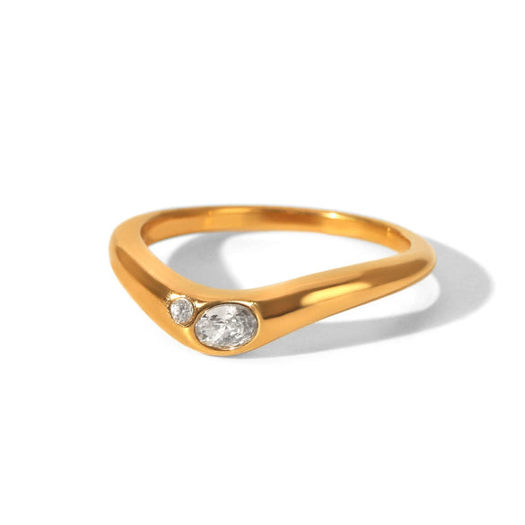 Wholesale Women's Geometric Stainless Steel Electroplated Diamondencrusted Rings Accessories