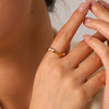 Wholesale Women's Geometric Stainless Steel Electroplated Diamondencrusted Rings Accessories
