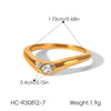 Wholesale Women's Geometric Stainless Steel Electroplated Diamondencrusted Rings Accessories