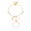 Wholesale Women's Geometric Stainless Steel Electroplated Diamondencrusted Round Chain Ring Bracelet Hand Chain Accessories