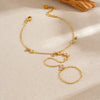 Wholesale Women's Geometric Stainless Steel Electroplated Diamondencrusted Round Chain Ring Bracelet Hand Chain Accessories
