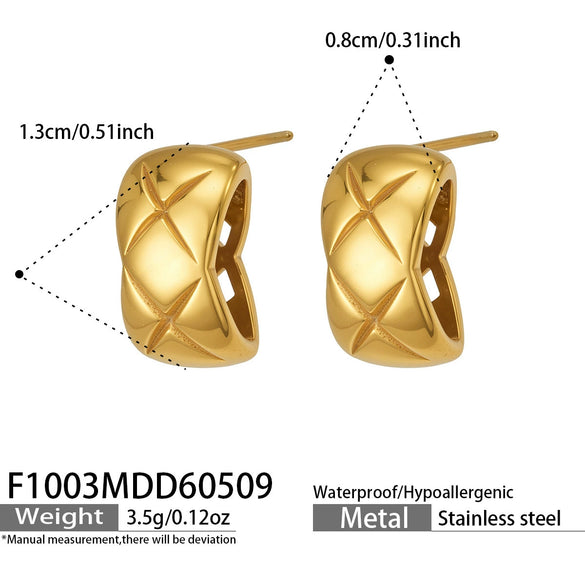 Wholesale Women's Geometric Stainless Steel Electroplated Diamondshaped Earrings With Niche Style