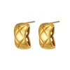 Wholesale Women's Geometric Stainless Steel Electroplated Diamondshaped Earrings With Niche Style