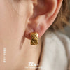 Wholesale Women's Geometric Stainless Steel Electroplated Diamondshaped Earrings With Niche Style