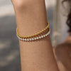 Wholesale Women's Geometric Stainless Steel Electroplated Doublelayer Zircon Bracelet Jewelry Accessories
