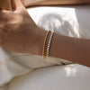 Wholesale Women's Geometric Stainless Steel Electroplated Doublelayer Zircon Bracelet Jewelry Accessories