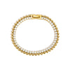 Wholesale Women's Geometric Stainless Steel Electroplated Doublelayer Zircon Bracelet Jewelry Accessories