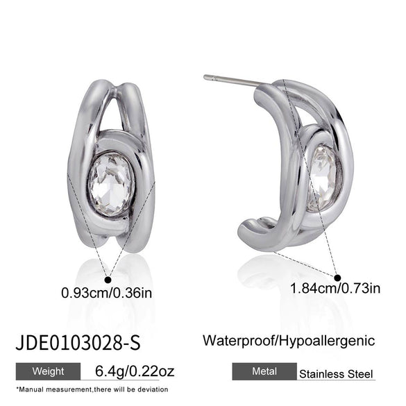 Wholesale Women's Geometric Stainless Steel Electroplated Ear Clips Jewelry