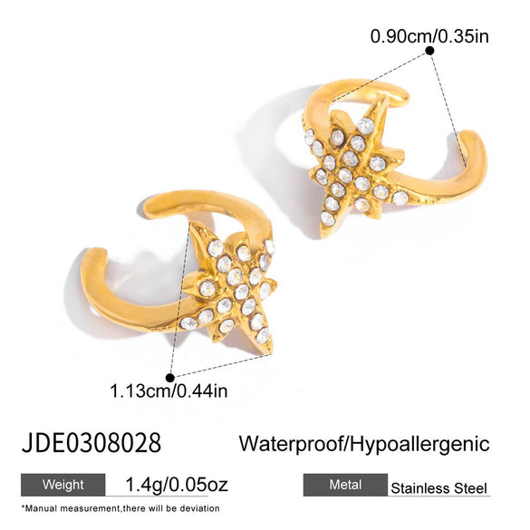 Wholesale Women's Geometric Stainless Steel Electroplated Earrings And Ear Clips Casual Style