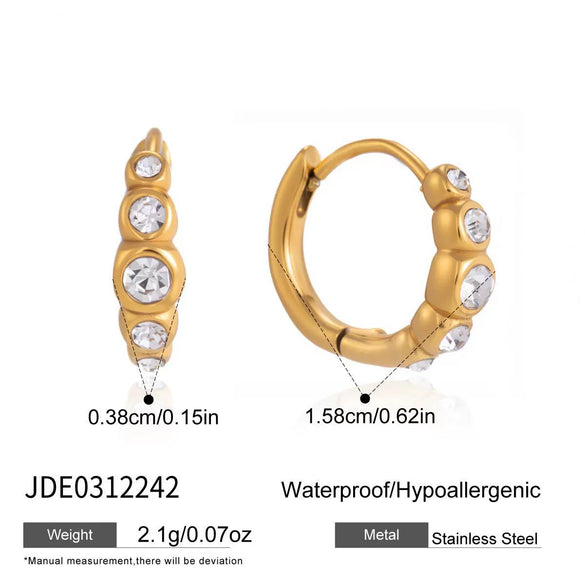Wholesale Women's Geometric Stainless Steel Electroplated Earrings And Ear Clips Niche Design